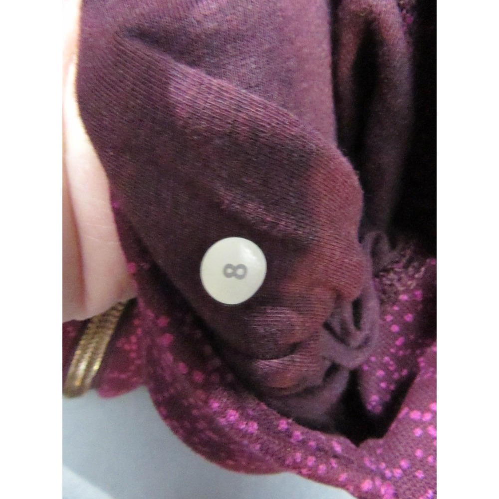 Lululemon Scuba Hoodie Womens 8 Purple Excellent Star Pixel Geometric III Zip - Picture 7 of 12